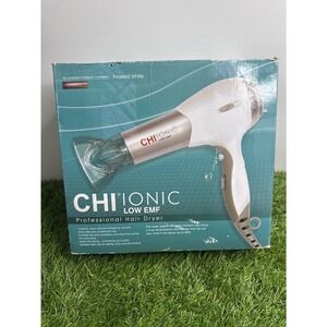 CHI Ionic Low EMF Professional Hair Dryer Frosted White Ceramic Ionic Technology